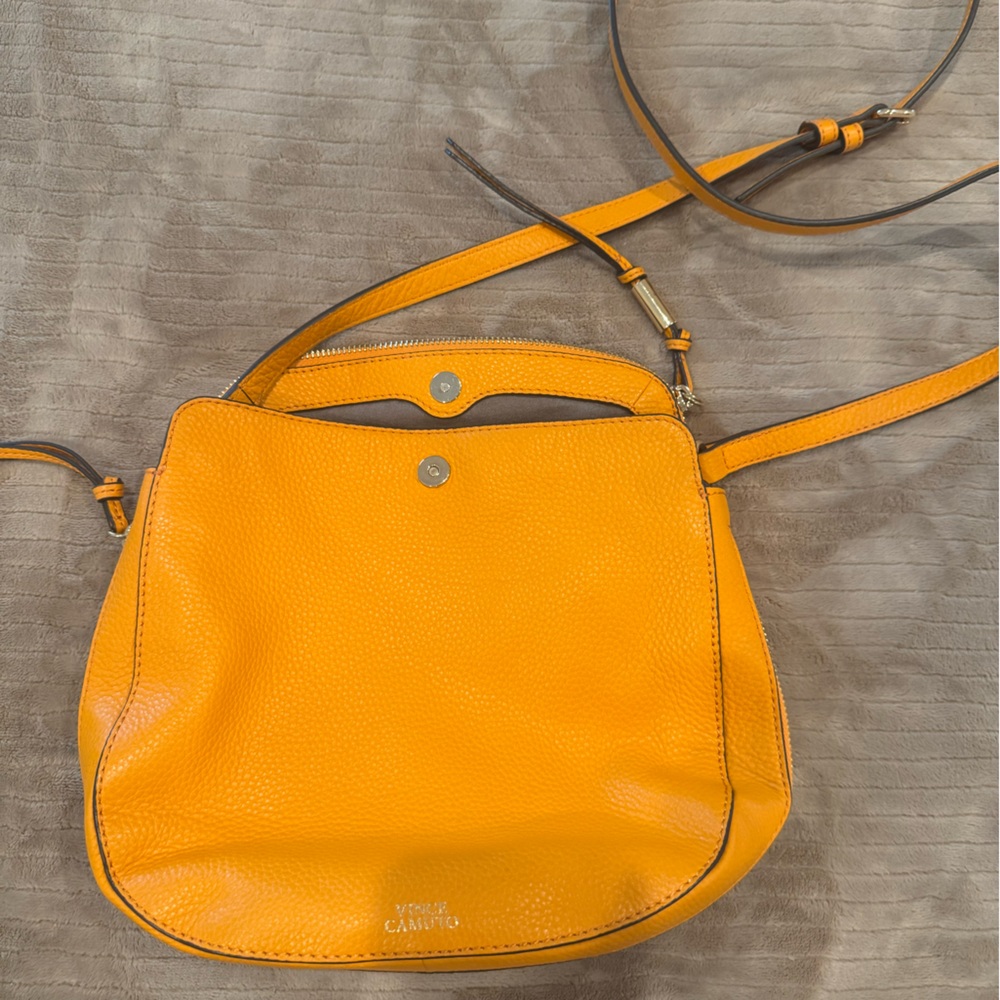 Vince Camuto Orange Leather Crossbody Bag - Picture 2 of 5